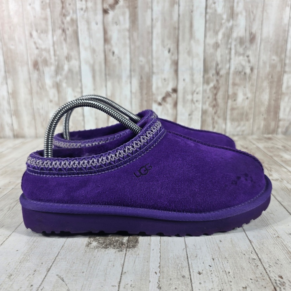 UGG Tasman Purple Suede Sheepskin Lined Slipper Clog 5955 Womens 8